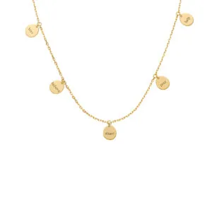Engraved Charity Necklace, yellow gold