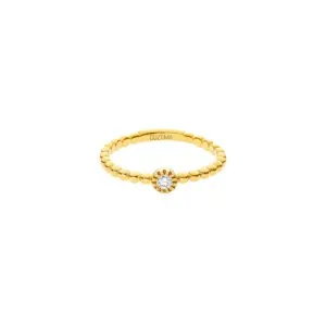 Beads Ring, diamond, yellow gold
