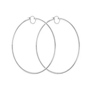 Bold Hoops Earrings, white gold