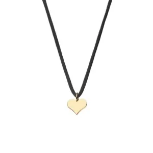 Flat Heart Pendant, yellow gold