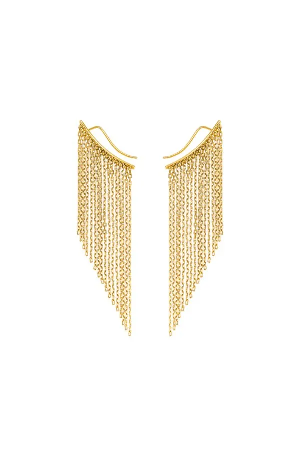 Earrings Mid Chainfall Earrings, yellow gold for a unique and sophisticated look