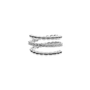 Spiral Ring, diamonds, white gold