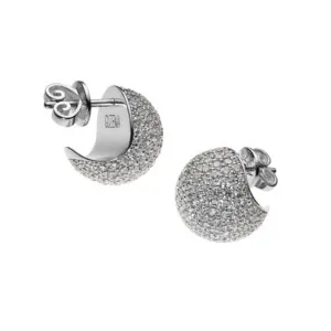 Mini Orbs Earrings, diamonds, white gold