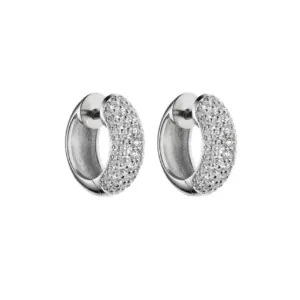 Diamond Mid Hug Hoops, white gold