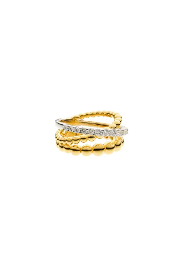 Rings Diagonal Diamond Ring, combined gold with modern design available now