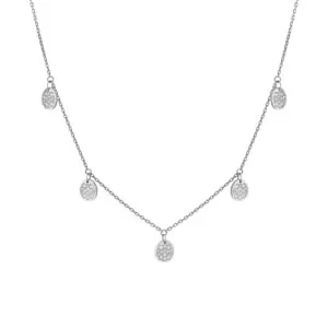 Flat Quintet Necklace, diamonds, white gold
