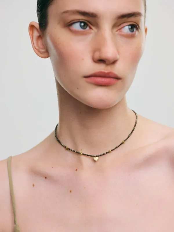 Necklaces Heart Accent Gems Necklace, yellow gold with fast delivery from Guzema