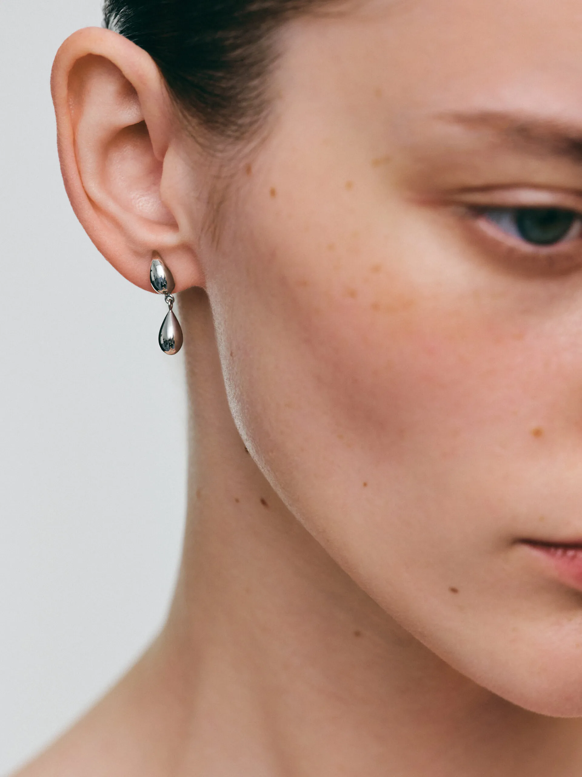 Earrings Mini Droplet Earrings, white gold for stylish and elegant looks