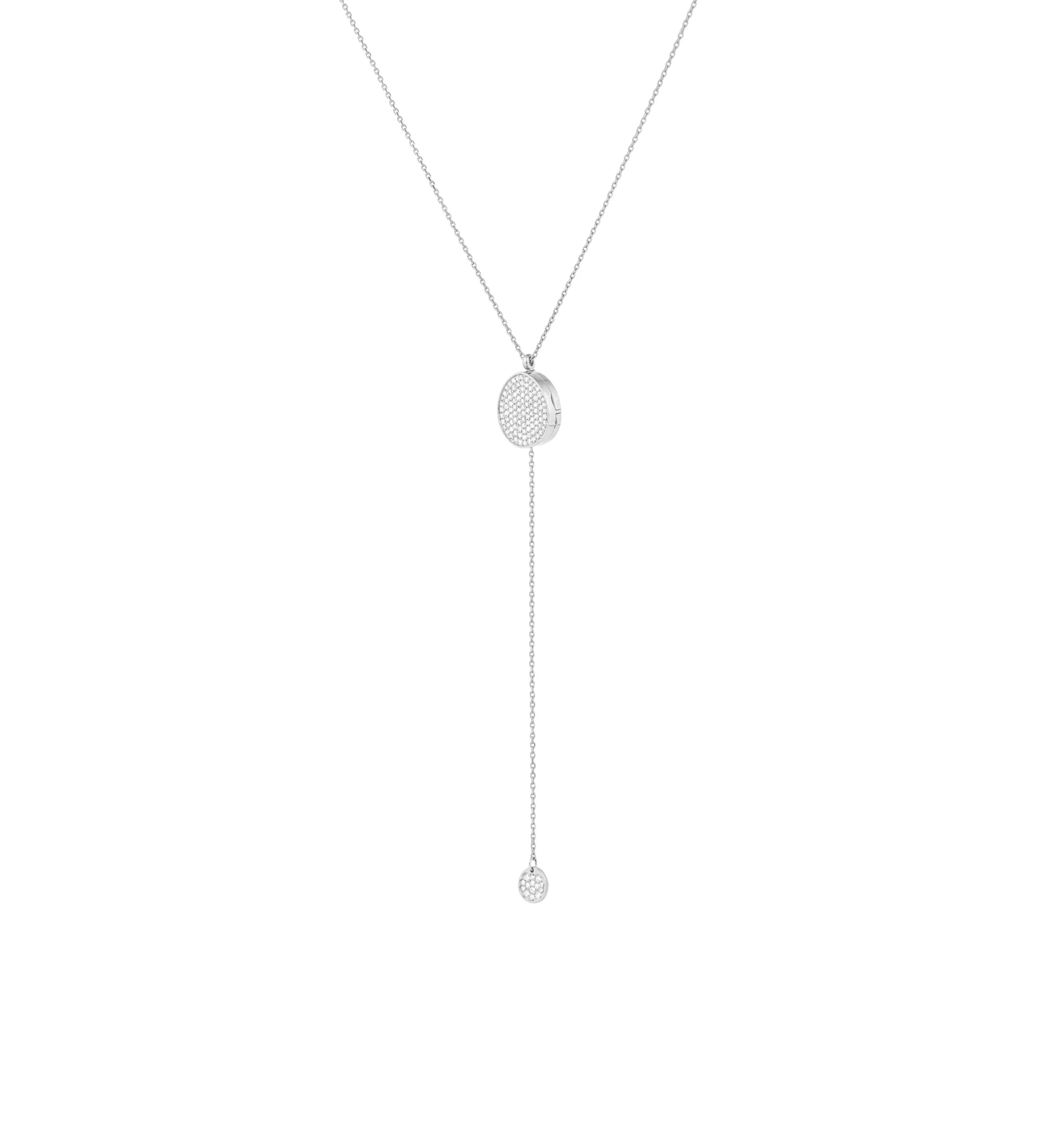 Custom Necklaces Oval Locket Necklace, diamonds, white gold for a luxurious style