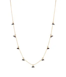 Custom Necklaces Duo Gems Necklace, yellow gold for a luxurious style
