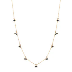 Duo Gems Necklace, yellow gold