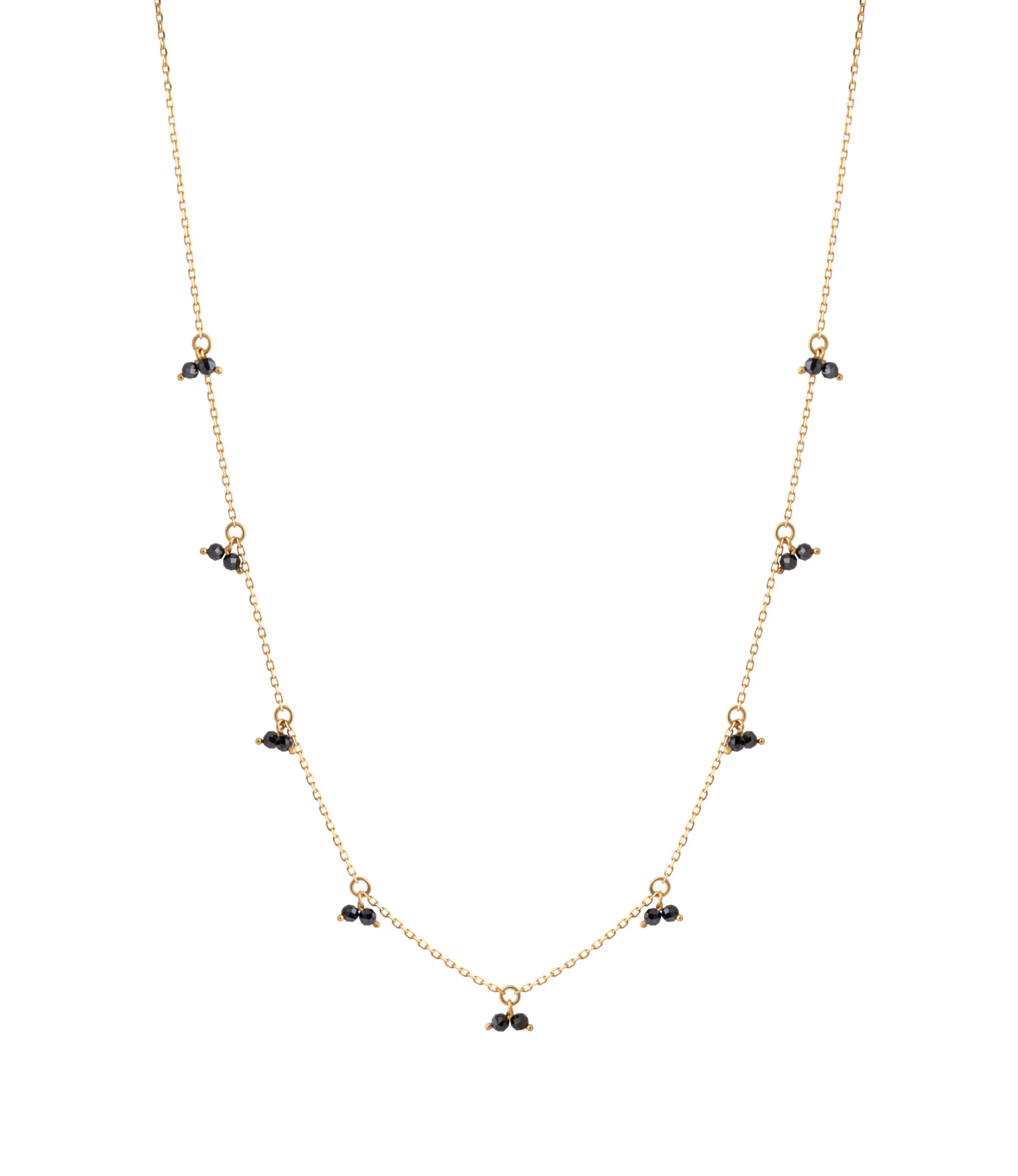Custom Necklaces Duo Gems Necklace, yellow gold for a luxurious style