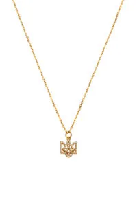 Necklaces Trident Necklace with diamonds, yellow gold with fast delivery from Guzema