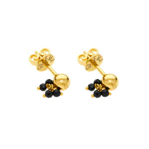 Tetra Gem Earrings, yellow gold