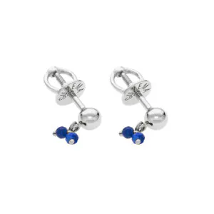 Twin Gem Earrings, white gold