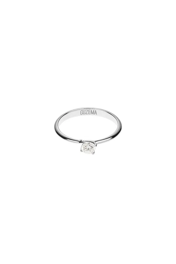 Rings Solo Diamond Beaded Ring, white gold with luxury craftsmanship from Guzema