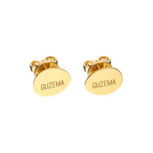 Flat earrings, yellow gold