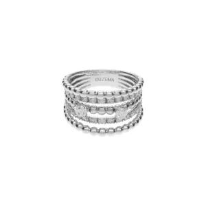 Stacked Diamond Ring, white gold