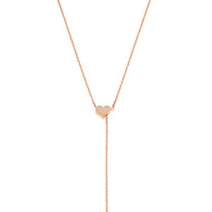 Heart Transformer Necklace, diamonds, rose gold