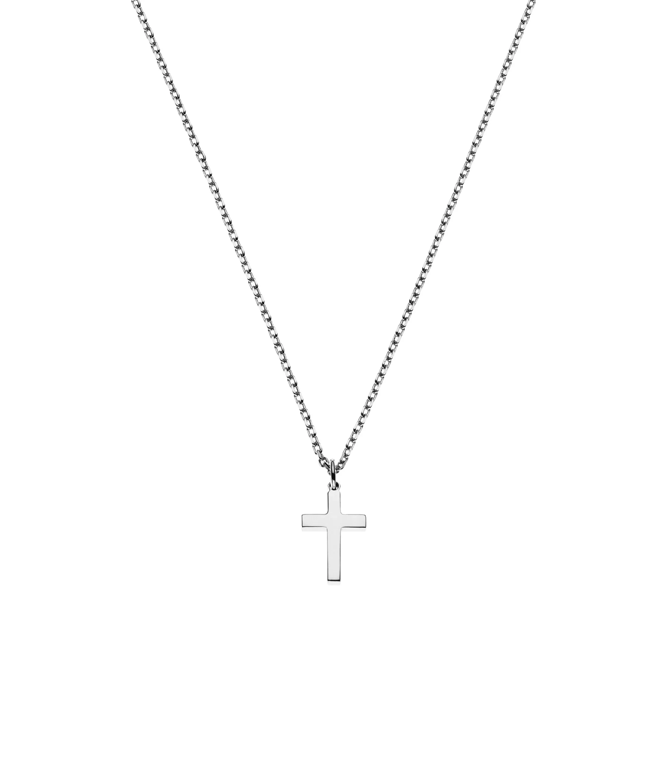 Custom Necklaces Petit Cross, white gold for a luxurious style