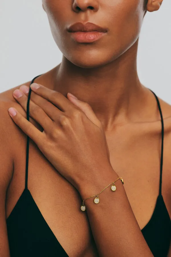 Bracelets Flats Quintet Bracelet, diamonds, yellow gold for everyday elegance