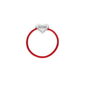 Heart Cord ring, white gold