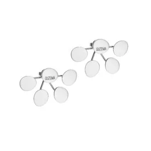 Bold Quintet Flat Earrings, white gold