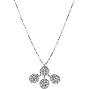Petal Flat Necklace, diamonds, white gold