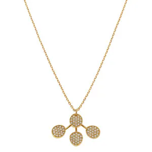 Petal Flat Necklace, diamonds, yellow gold