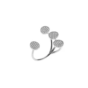Petal Flat Ring, diamonds, white gold
