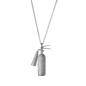 Mini Extinguisher Pendant, with diamonds, white gold