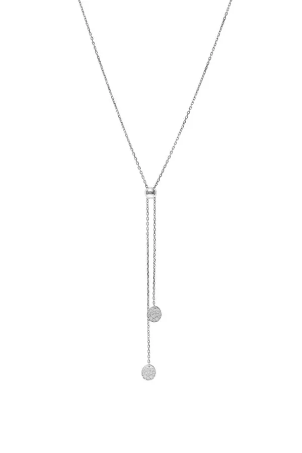 Custom Necklaces Flats Tie Necklace, diamonds, white gold for a luxurious style