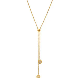 Flats Tie Necklace, diamonds, yellow gold