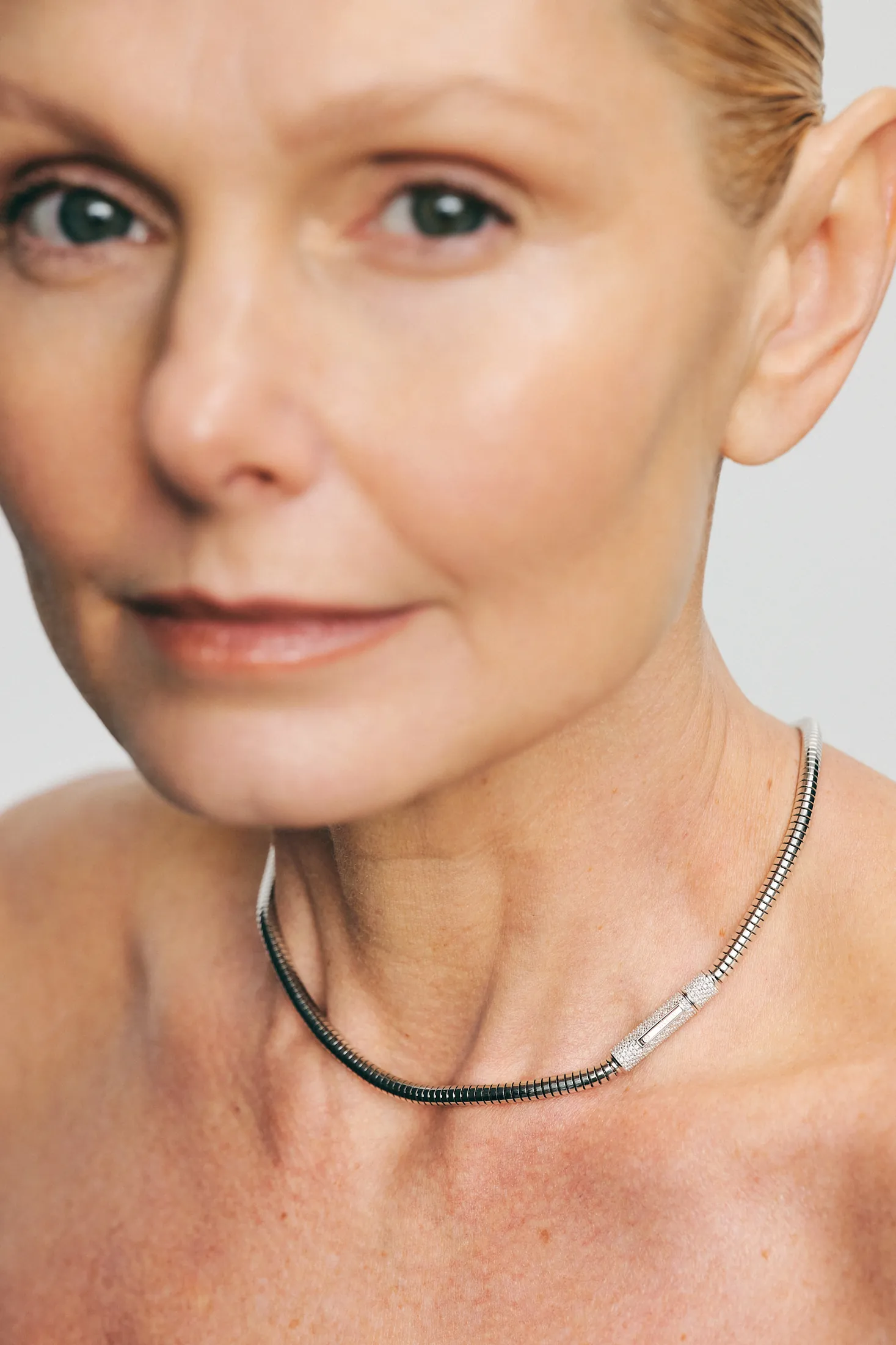 Exclusive Necklaces Snake Necklace, diamonds, white gold from Guzema