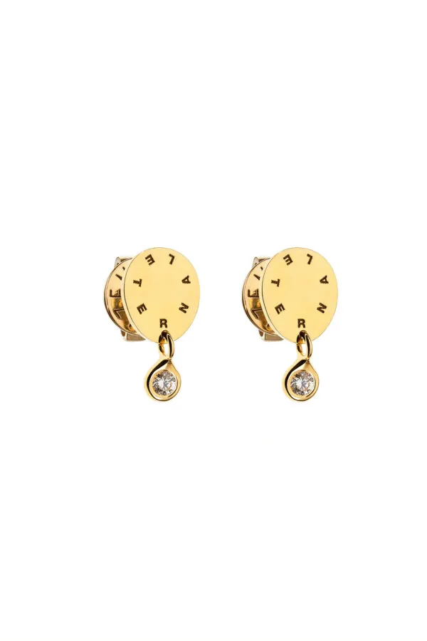 Earrings Solo Diamond Eternal Earrings, yellow gold with timeless design by Guzema