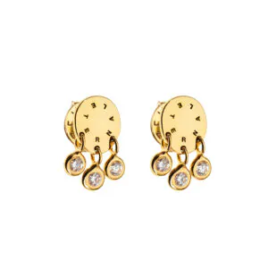 Trio Diamonds Eternal Earrings, yellow gold