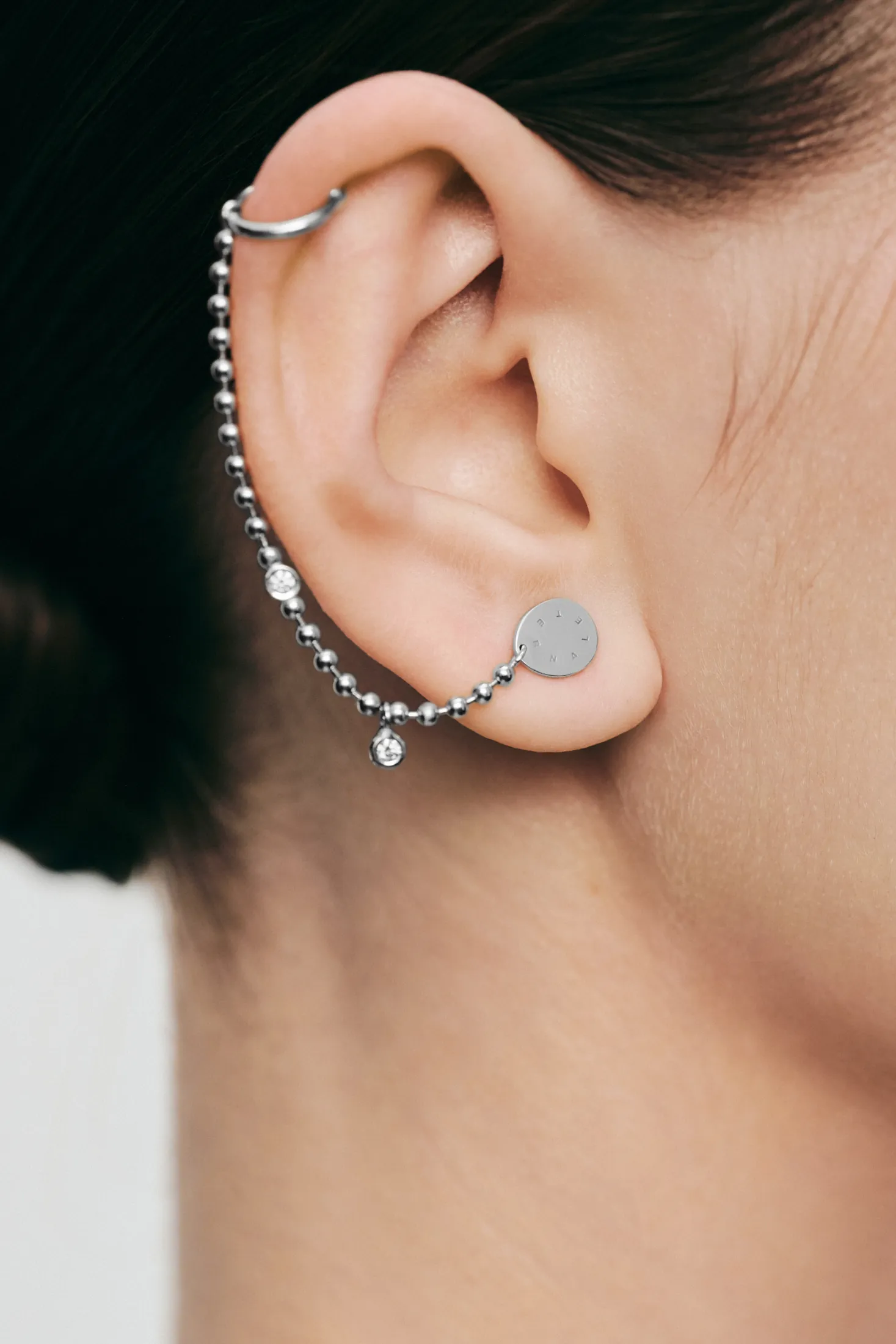 Earrings Duo Diamonds Eternal Cuff-Earring, white gold for a unique and sophisticated look