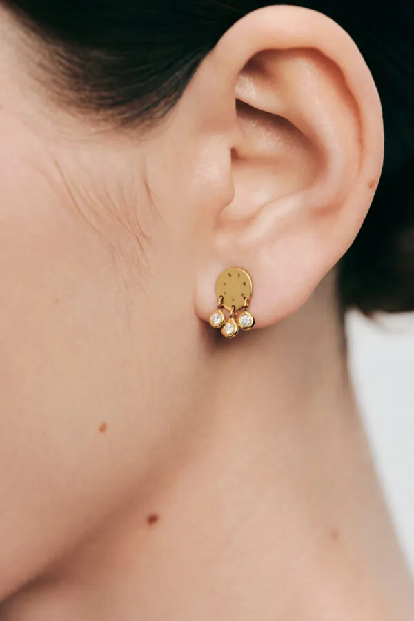 Earrings Trio Diamonds Eternal Earrings, yellow gold for a unique and sophisticated look