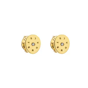 Flat Eternal Earrings, diamonds, yellow gold