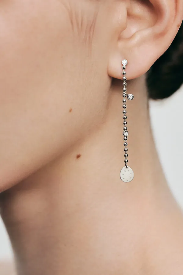 Earrings Solo Chain Eternal Earrings, diamonds, white gold for a unique and sophisticated look