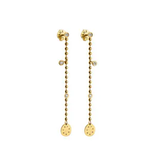 Solo Chain Eternal Earrings, diamonds, yellow gold