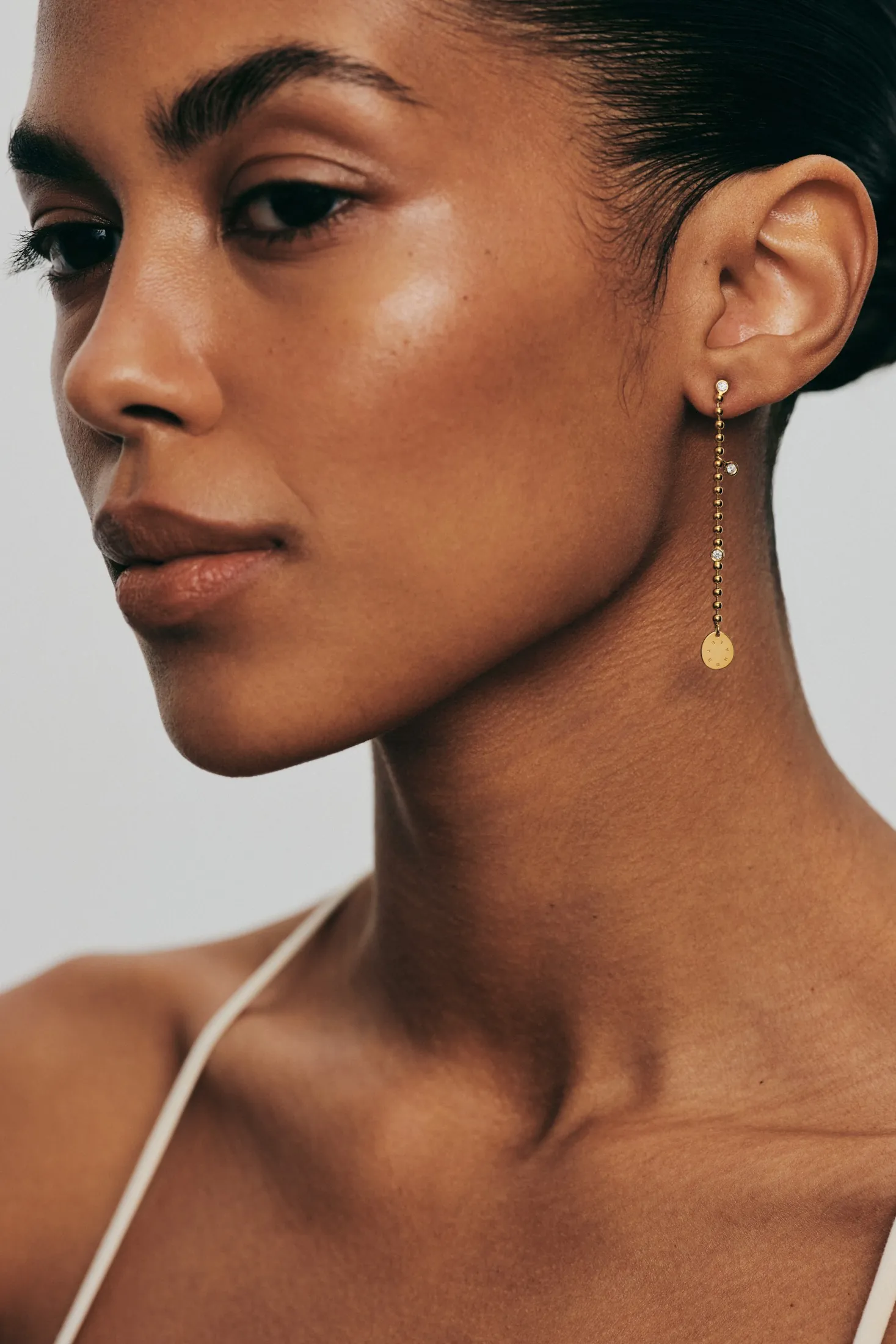 Earrings Solo Chain Eternal Earrings, diamonds, yellow gold for stylish and elegant looks