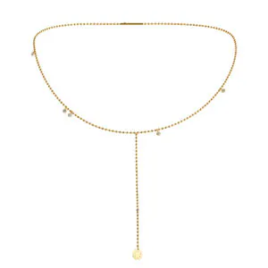 Solo Flat Eternal Necklace, diamonds, yellow gold