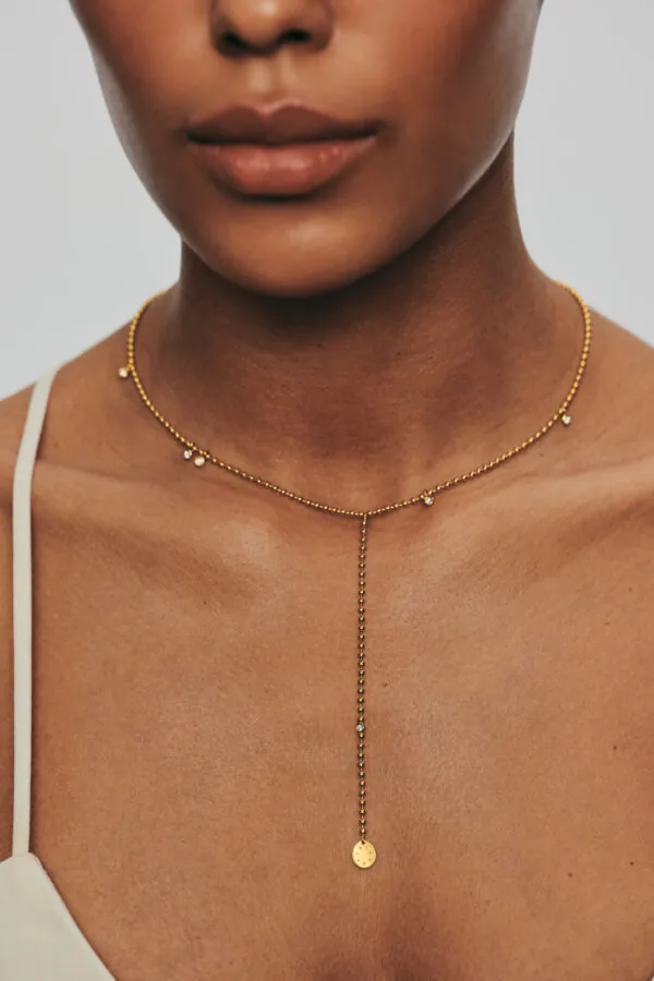 Necklaces Solo Flat Eternal Necklace, diamonds, yellow gold with fast delivery from Guzema