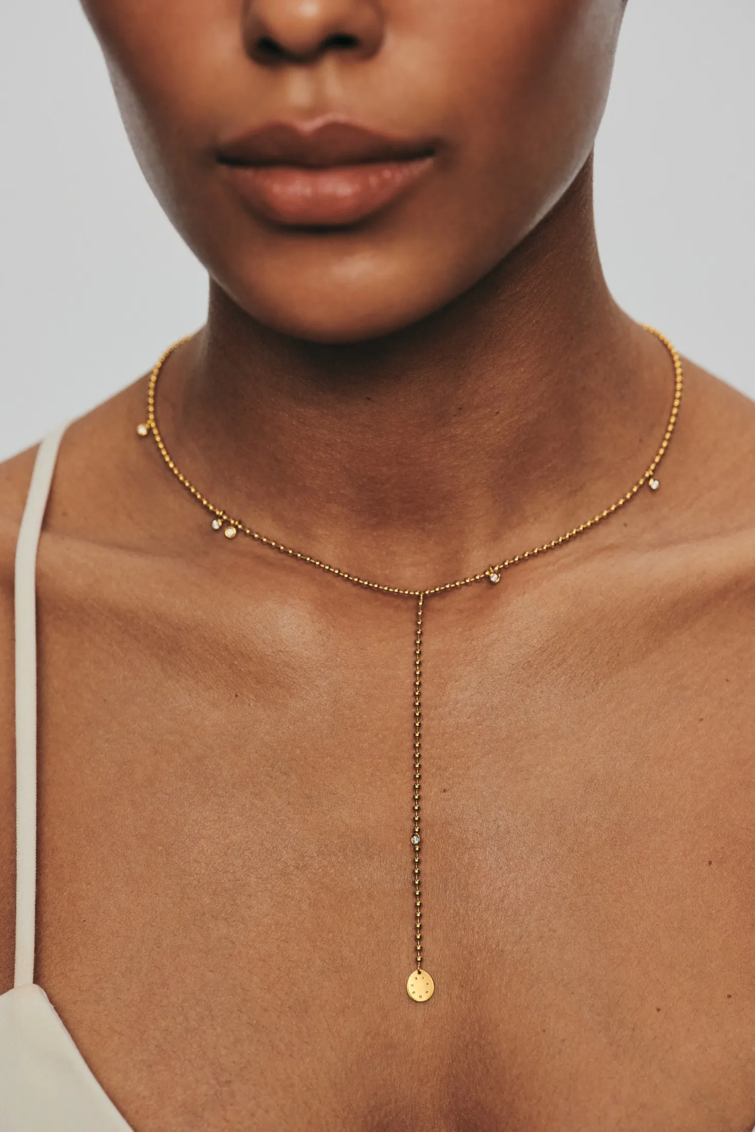 Necklaces Solo Flat Eternal Necklace, diamonds, yellow gold with fast delivery from Guzema