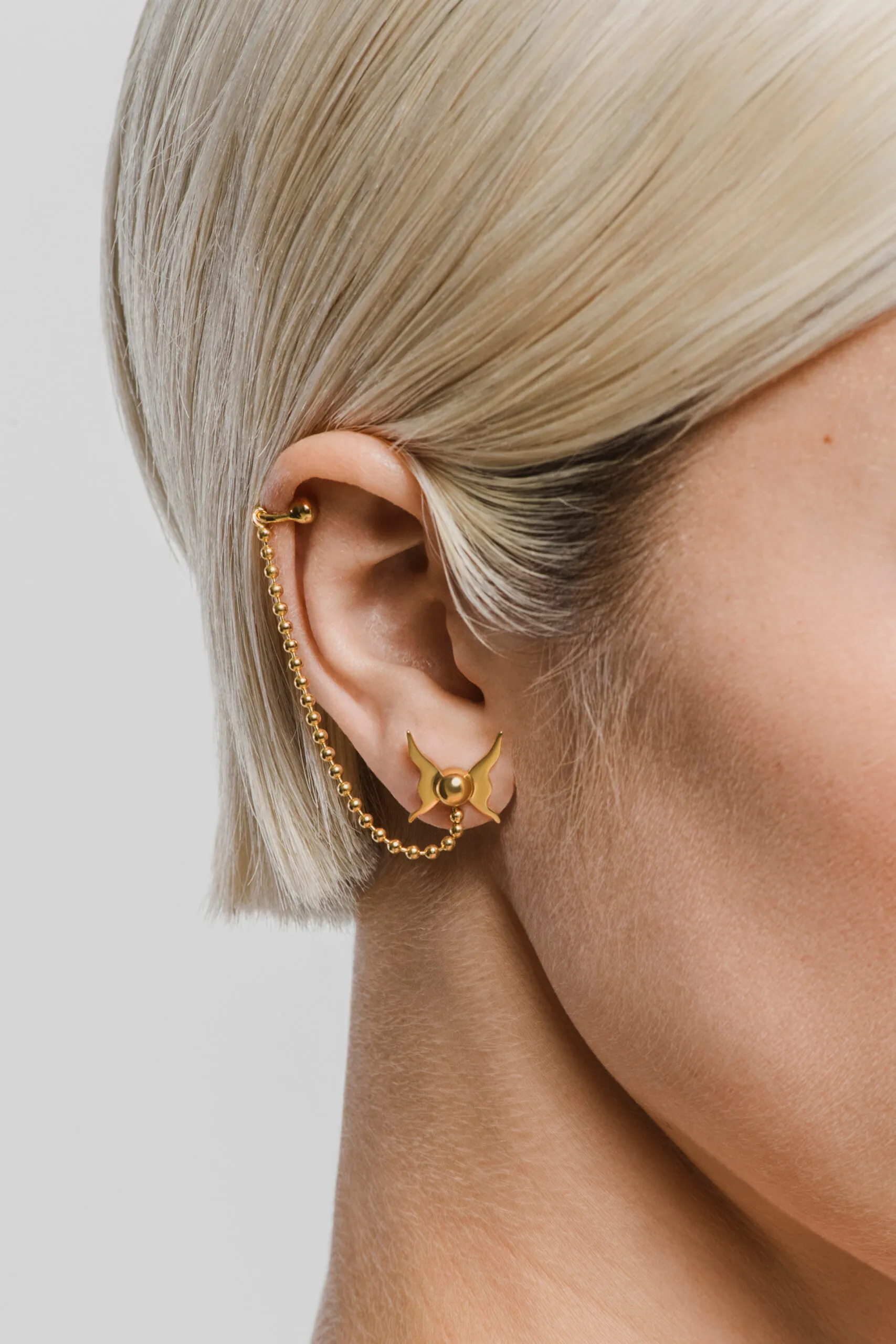 Cuffs Butterfly Cuff-Earring, yellow gold with unique design and fast shipping