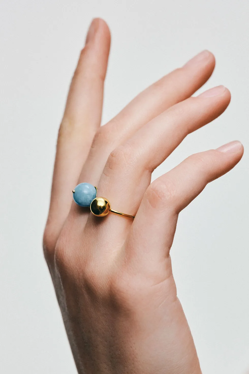 Rings Duo Celestial Blue Ring, yellow gold with modern design available now
