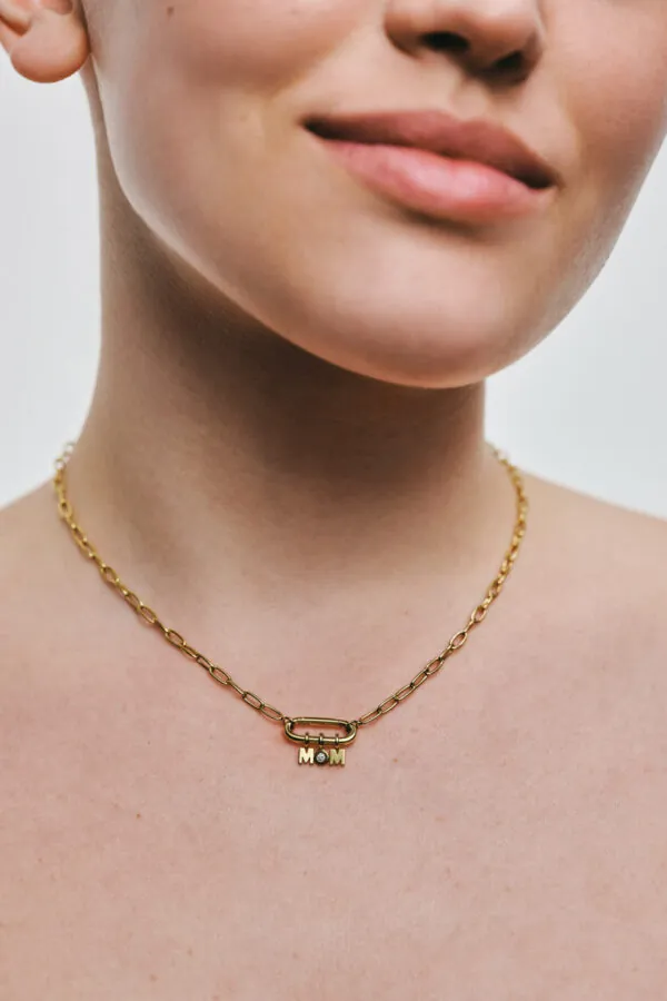 Exclusive Necklaces MOM Necklace, diamond, yellow gold from Guzema