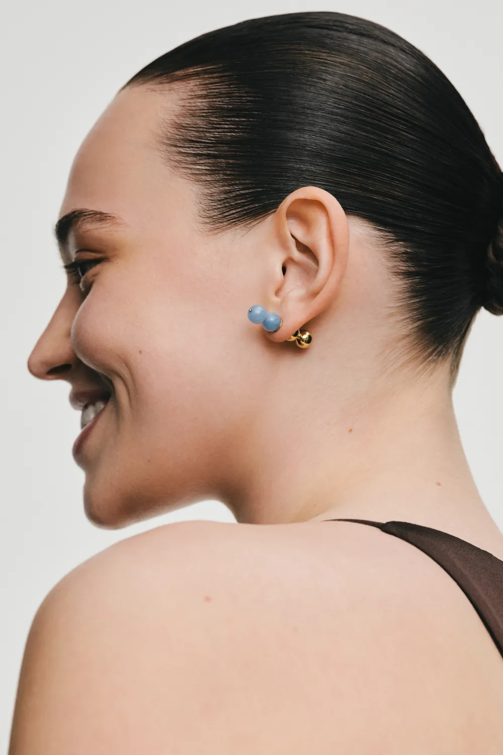 Brooches Celestial Blue Convertible Earring-Brooch, yellow gold with unique touch available online