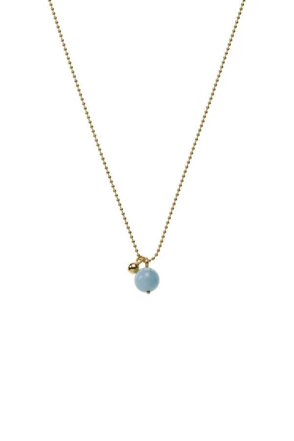 Custom Necklaces Celestial Blue Charm Necklace, yellow gold for a luxurious style